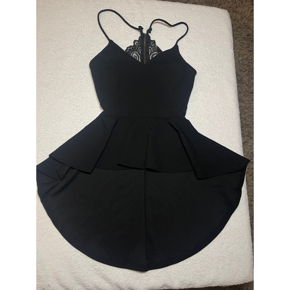 Iris Mini Blk Cocktail  tank top Fit Flare Spaghetti Straps Size S